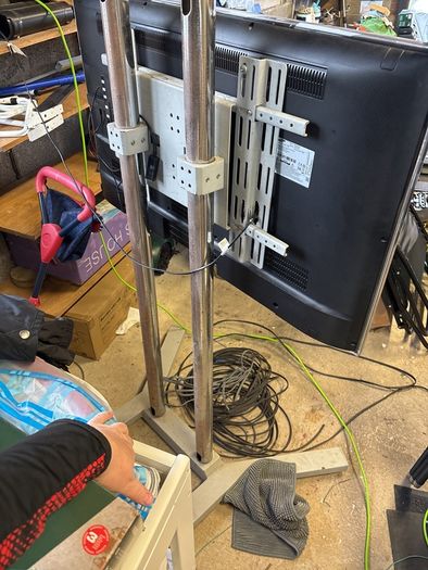 metal tv and stand