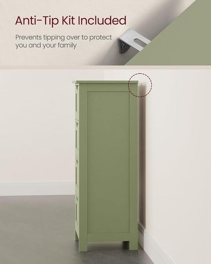New Bathroom Floor Storage Cabinet (Laurel Green) FREE P&P