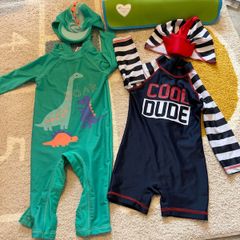 Baby Swimming Bundle 9-18 Months Swimsuits and Changing Mat