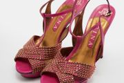 Pink and Gold Gina Stiletto Heels with Crystals Size 6