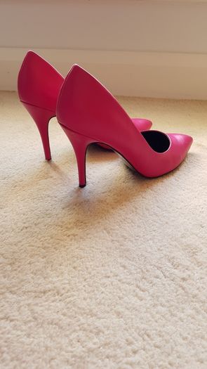 Bright pink high heels (aldo)