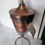 Copper-finished metal outdoor garden oil torch or tabletop tiki-style torch with a wick and stand Image 3