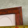 Vintage Addison Ross London MH63M7 Brown Star Marquetry 3x7 triple image photo frame, wooden photo frame, long photo frame, made in England, desk photo frame, 3 image frame, Oval Mount wall hanging. Image 3