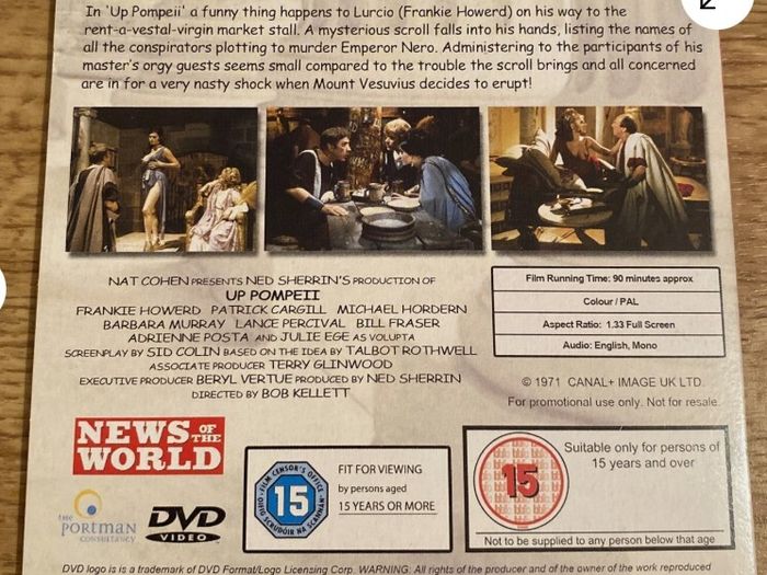 Up Pompeii. DVD. Free Postage!