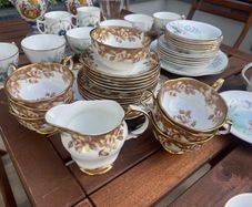 Vintage Arklow Bone China Tea Set Yellow & Pink Rose Pattern (Made in Ireland)