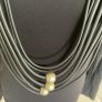 Statement necklace black/silver rubber/metal Image 2