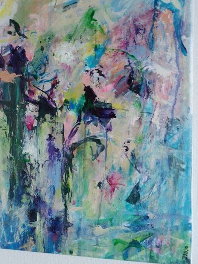 Original Abstract Painting Framed Original Floral Landscspe Garden