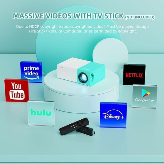 Portable Home Cinema Projector with WiFi