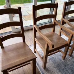 Solid oak country kitchen chairs