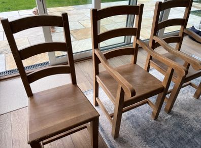 Solid oak country kitchen chairs