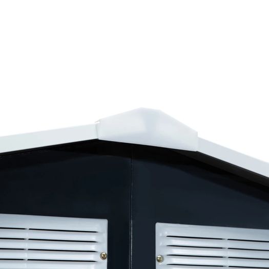 NEW SALE | 7ft x 4ft Lockable Garden Shed Large Patio Roofed Tool Metal Storage Building Foundation Sheds Box Outdoor Furniture, Dark Grey