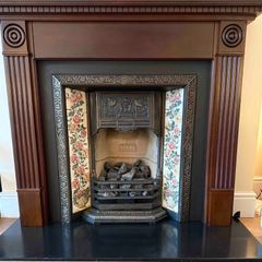 Mohogany Fireplaces and coal effect gas fires