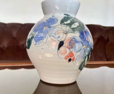 Vintage Geoffrey Healy Spongeware Studio Pottery Urn Vase