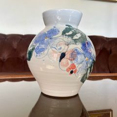 Vintage Geoffrey Healy Spongeware Studio Pottery Urn Vase