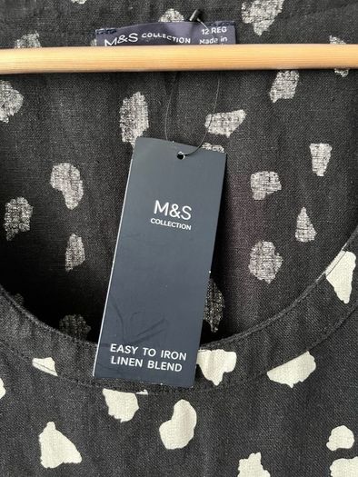M&S linen blend dress, new