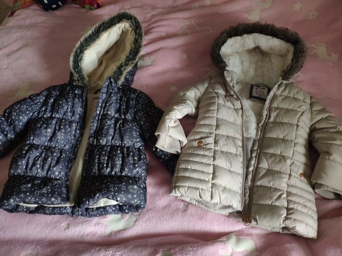 Girls winter beige coat warm padded 4