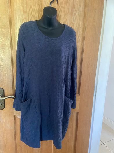 Grey cable knit effect dress