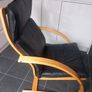 black leather Ikea poang chair Image 2