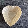 Antique Belleek Second Black Mark Heart Shaped Dish Fluted Luster Image 2