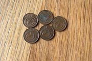 Half Penny Coins x 5