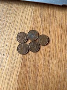 Half Penny Coins x 5