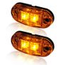 12V-24V Amber 2 LED Side Marker Light Blinker For Truck Trailer Tractor Van Waterproof Image 2