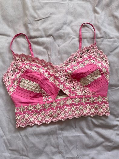 topshop pink crop top