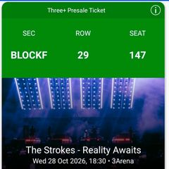 The Strokes  Section F 2x Seated Tickets Reality Awaits