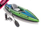 Challenger Kayak, Man Inflatable Canoe with Aluminum Oars and Hand Pump (FREE SHIPPING)