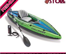 Challenger Kayak, Man Inflatable Canoe with Aluminum Oars and Hand Pump (FREE SHIPPING)