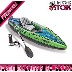 Challenger Kayak, Man Inflatable Canoe with Aluminum Oars and Hand Pump (FREE SHIPPING)