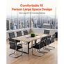 Conference Table, 2400 mm Office Meeting Table for 10 Person, Modern Rectangle Seminar Desk with Metal Legs, Large Meeting Desk Ideal for Office Image 2