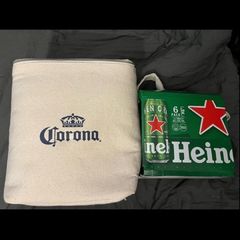 Insulated Cooler corona beer Bag Thermal Lunch Picnic Bag Foldable Cool Bag Soft-Sided Lunch Bag for Camping Beach Outdoor Picnic Travel Size 25/25/17 cm