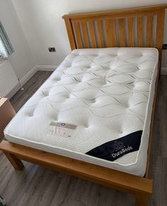 Solid Oak Double Bed & Mattress