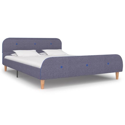 Bed Frame Light Grey Fabric 135x190 cm