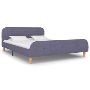 Bed Frame Light Grey Fabric 135x190 cm