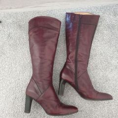 Lottusse Burgundy Knee High Boots Size Uk 6,5