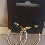 Pilgrim Danish Design Silver Tone Chunky Open Hoop Earrings Classic New CAN POST Image 3