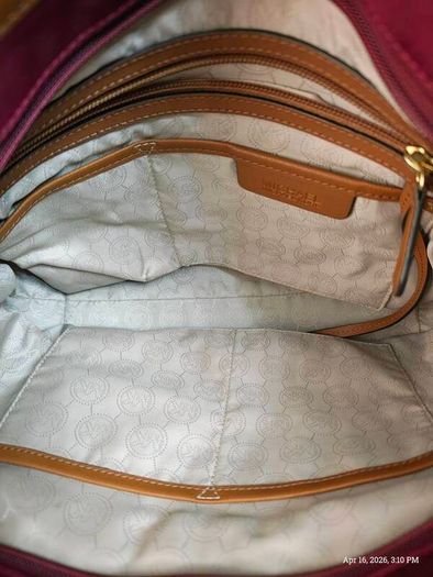 Michael Kors Burgundy Nylon & Leather Tote Bag