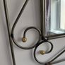 Wrought iron mirror with candle stands either side Image 3