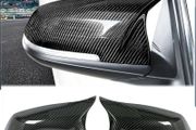 Pair Car Wing Mirror Covers Caps, Replacement Rearview Side Mirror Covers Replacement FIT For BMW F20 F22 F23 F30 F31 F32 F33 F36 F87 M2 X1 E84 Door Mirror Covers Caps Carbon Fiber