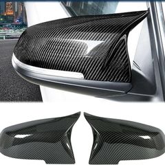Pair Car Wing Mirror Covers Caps, Replacement Rearview Side Mirror Covers Replacement FIT For BMW F20 F22 F23 F30 F31 F32 F33 F36 F87 M2 X1 E84 Door Mirror Covers Caps Carbon Fiber