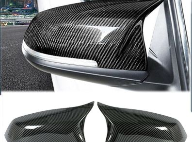 Pair Car Wing Mirror Covers Caps, Replacement Rearview Side Mirror Covers Replacement FIT For BMW F20 F22 F23 F30 F31 F32 F33 F36 F87 M2 X1 E84 Door Mirror Covers Caps Carbon Fiber
