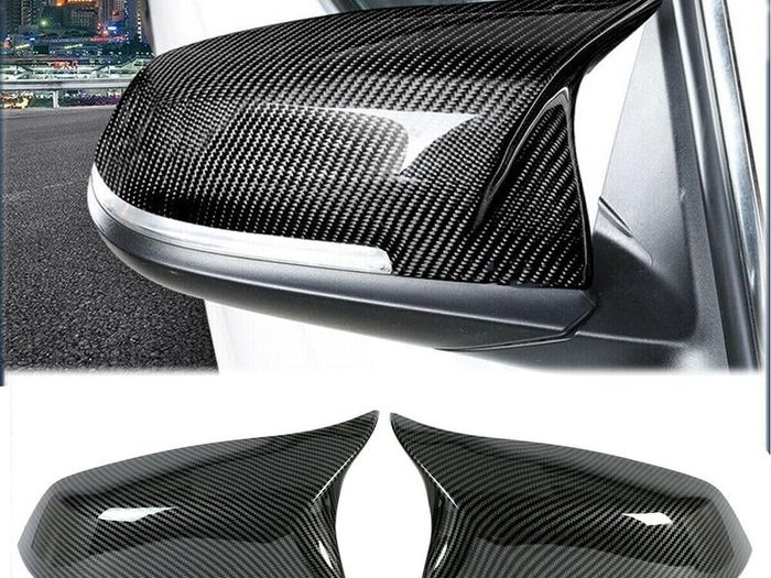 Pair Car Wing Mirror Covers Caps, Replacement Rearview Side Mirror Covers Replacement FIT For BMW F20 F22 F23 F30 F31 F32 F33 F36 F87 M2 X1 E84 Door Mirror Covers Caps Carbon Fiber