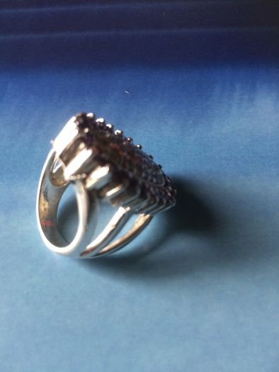 Large Amethyst Silver Ring