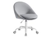 Height-adjustable velvet office chair