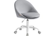 Height-adjustable velvet office chair
