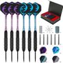 Steel Darts Set, Professional 23g Darts Tip with Non-Slip Stainless Steel Shaft, Poly Flights, PVC Shafts, Dart Sharpener, Rubber Rings, Flight Protecter, with Gift Box Image 3