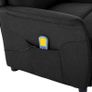 Massage Chair with Cushion Black Image 6