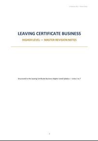 H1 Leaving Cert Business Higher Level Master Notes (Complete Units 1-7)